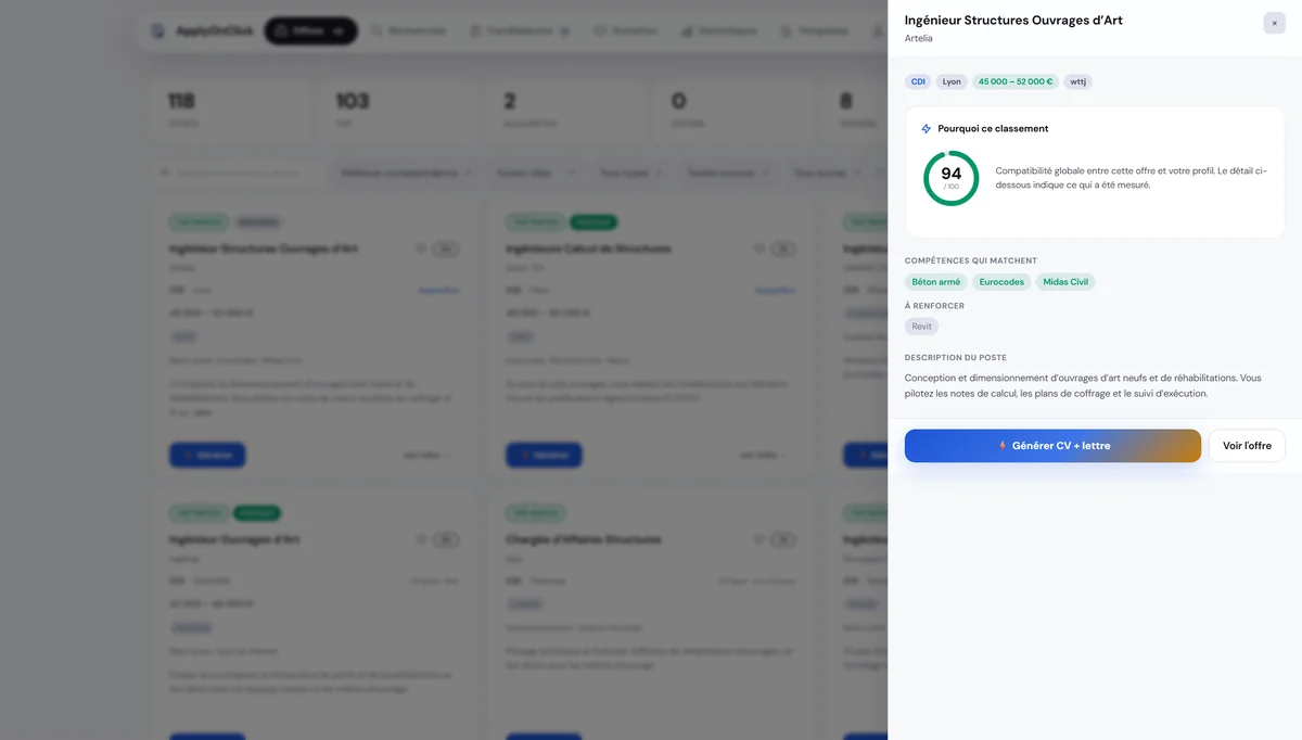 Pourquoi ce score , capture de l'application ApplyOnClick